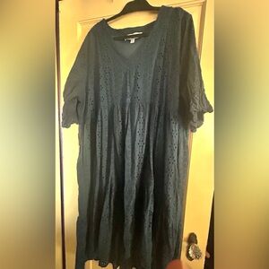 ModCloth Prose & Poetry 3X Navy Eyelet High-Low Dress B24 W50 L38/45